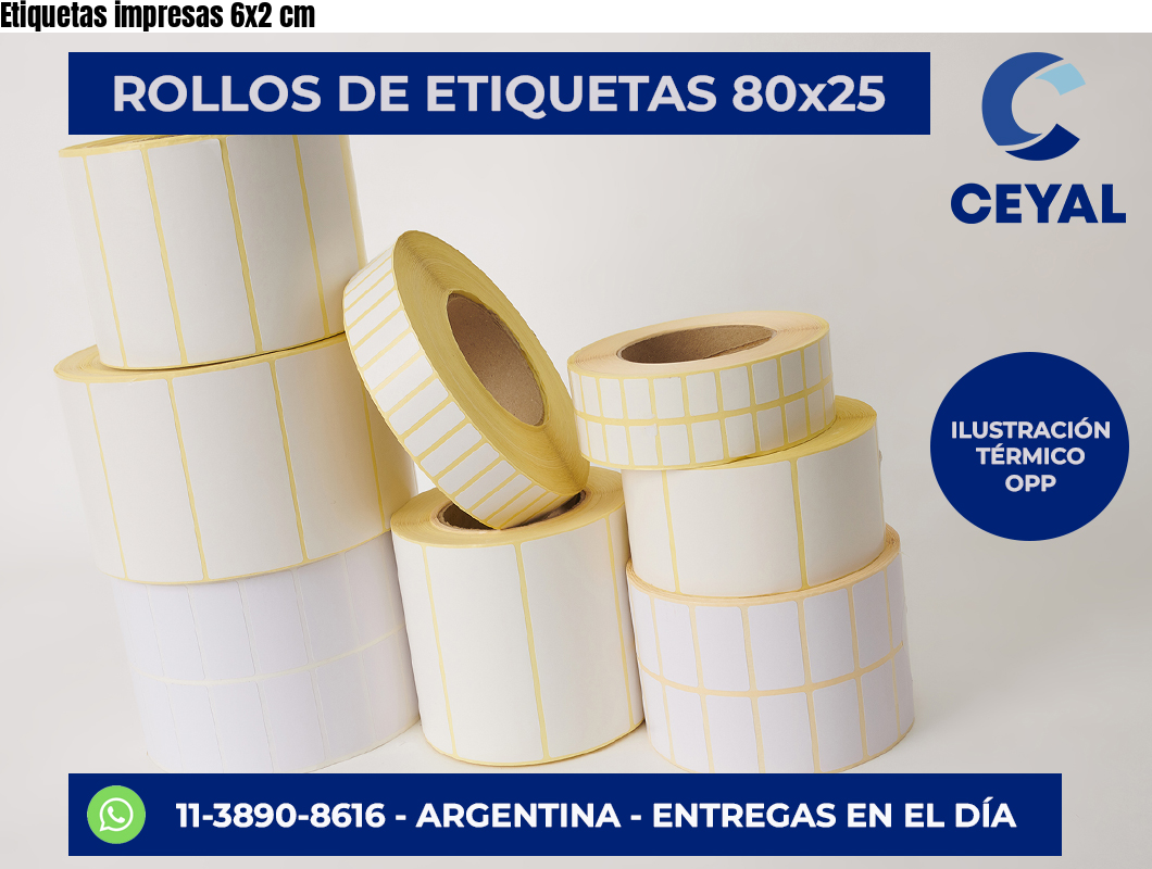 Etiquetas impresas 6×2 cm