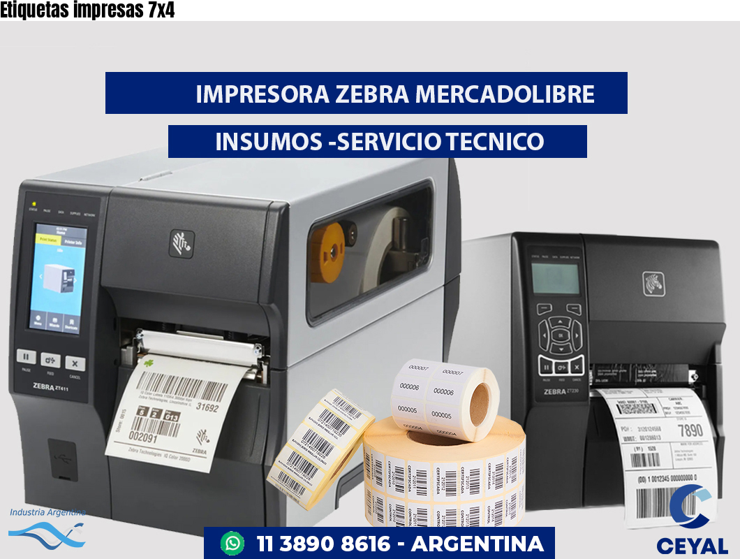 Etiquetas impresas 7x4