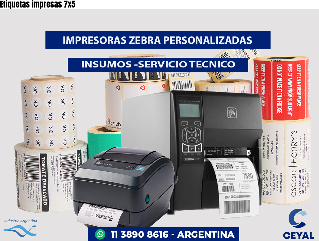 Etiquetas impresas 7x5