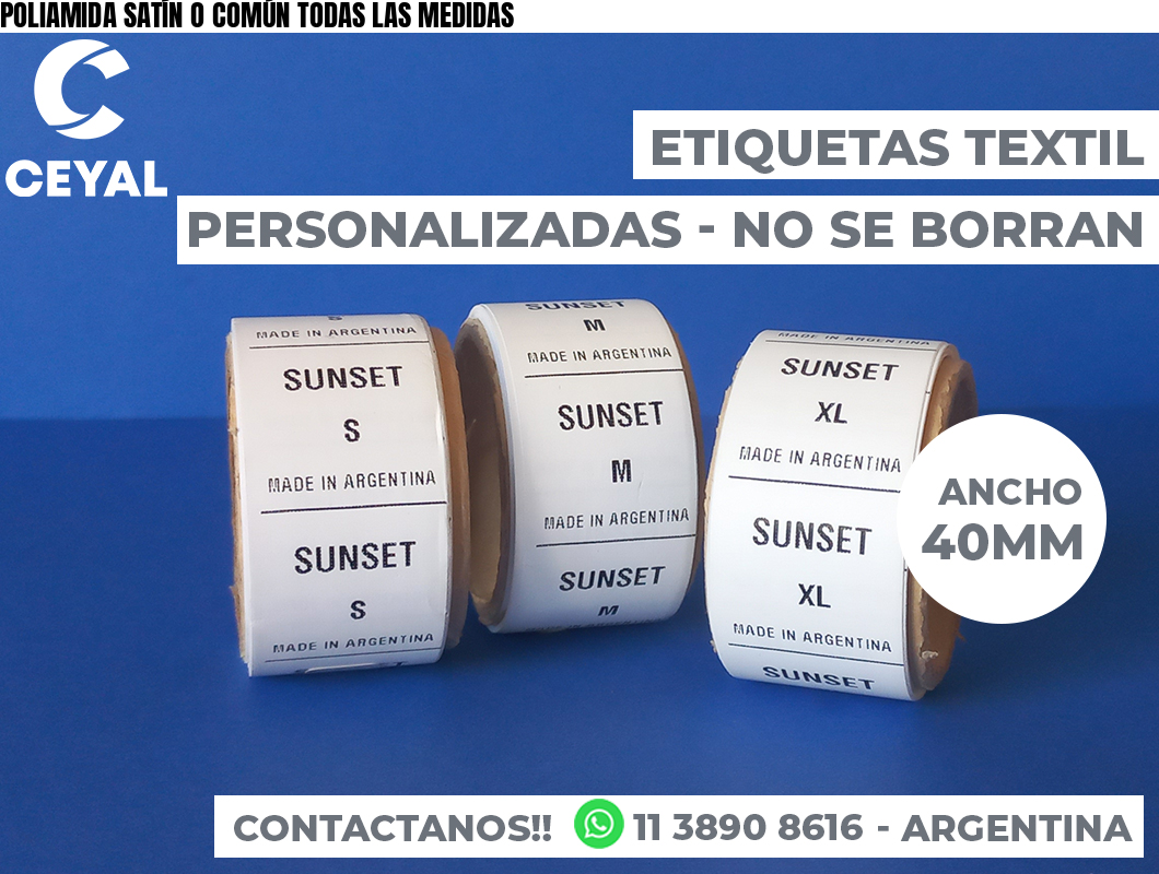 POLIAMIDA SATÍN O COMÚN TODAS LAS MEDIDAS