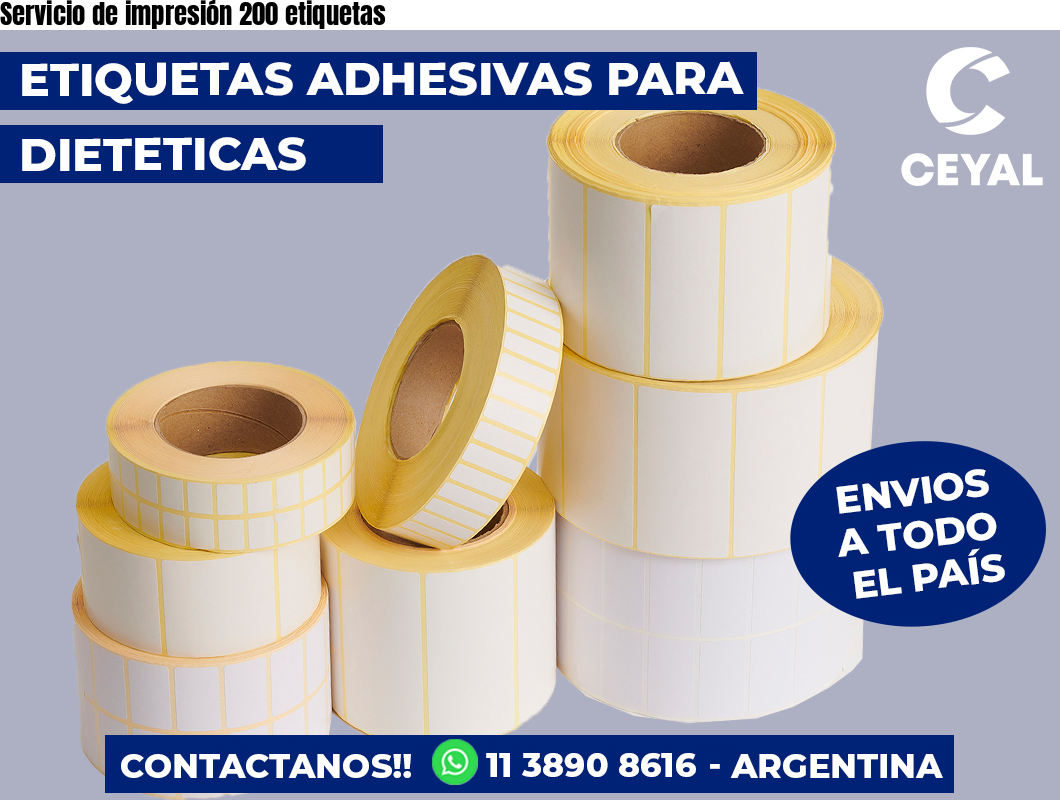 Servicio de impresión 200 etiquetas