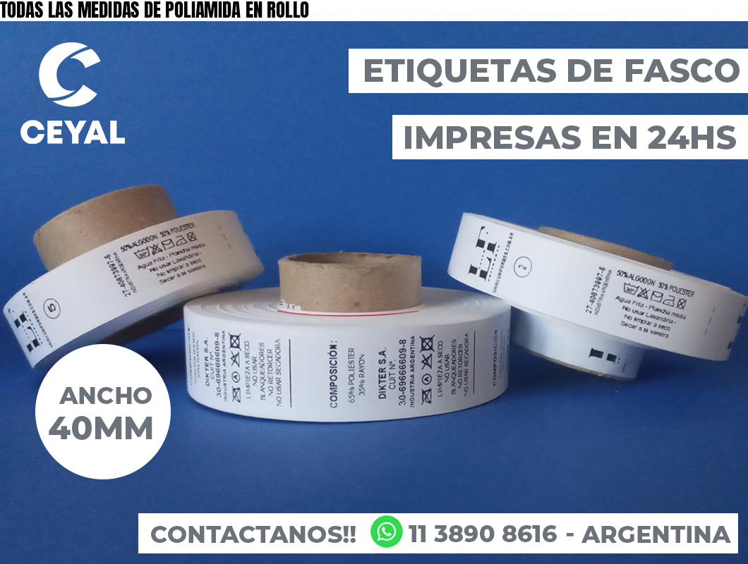 TODAS LAS MEDIDAS DE POLIAMIDA EN ROLLO