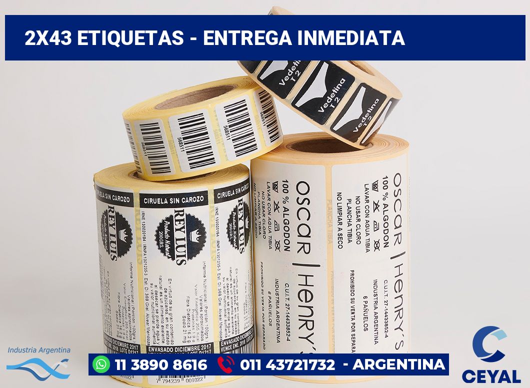 2×43 Etiquetas