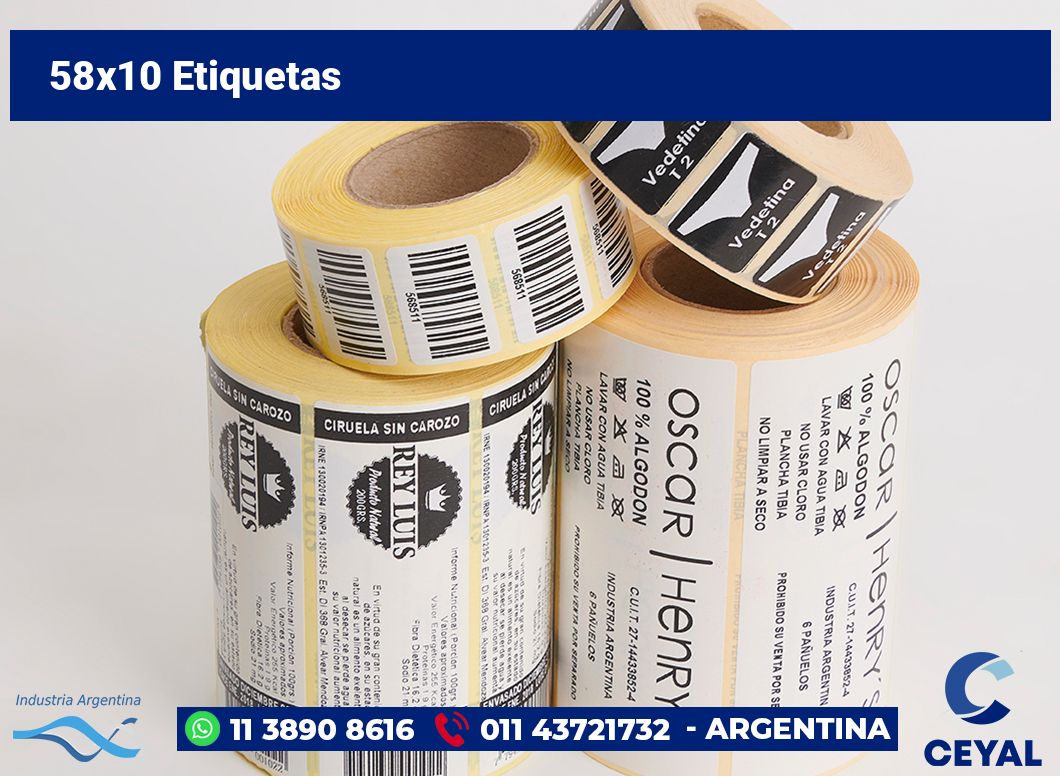 58×10 Etiquetas