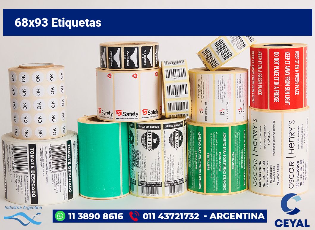 68×93 Etiquetas