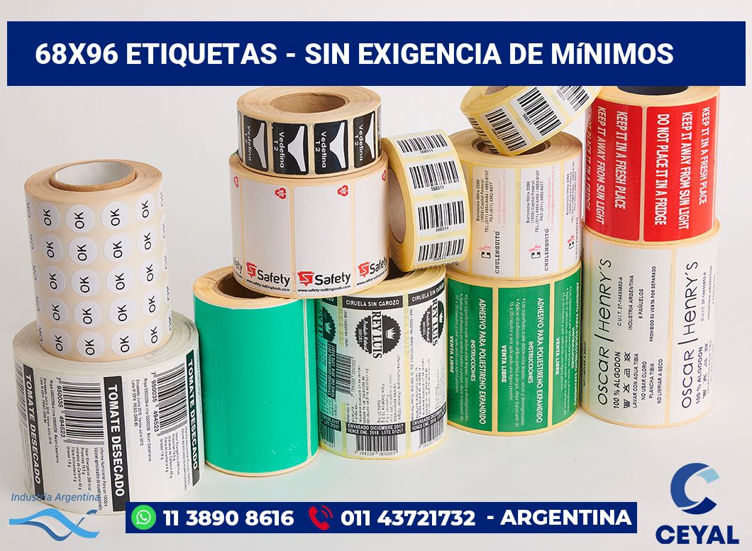 68×96 Etiquetas