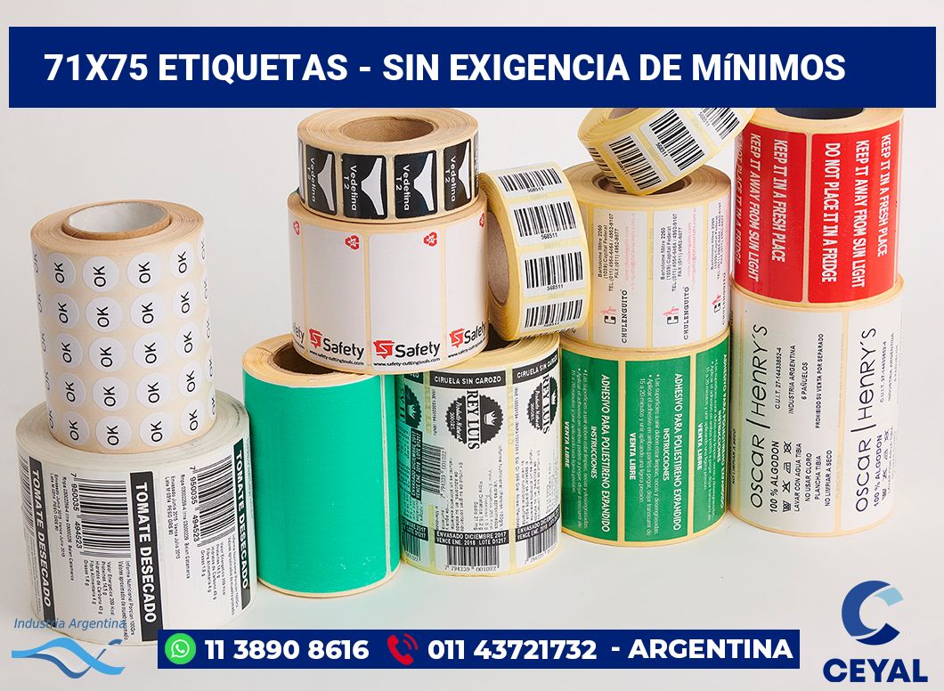 71×75 Etiquetas