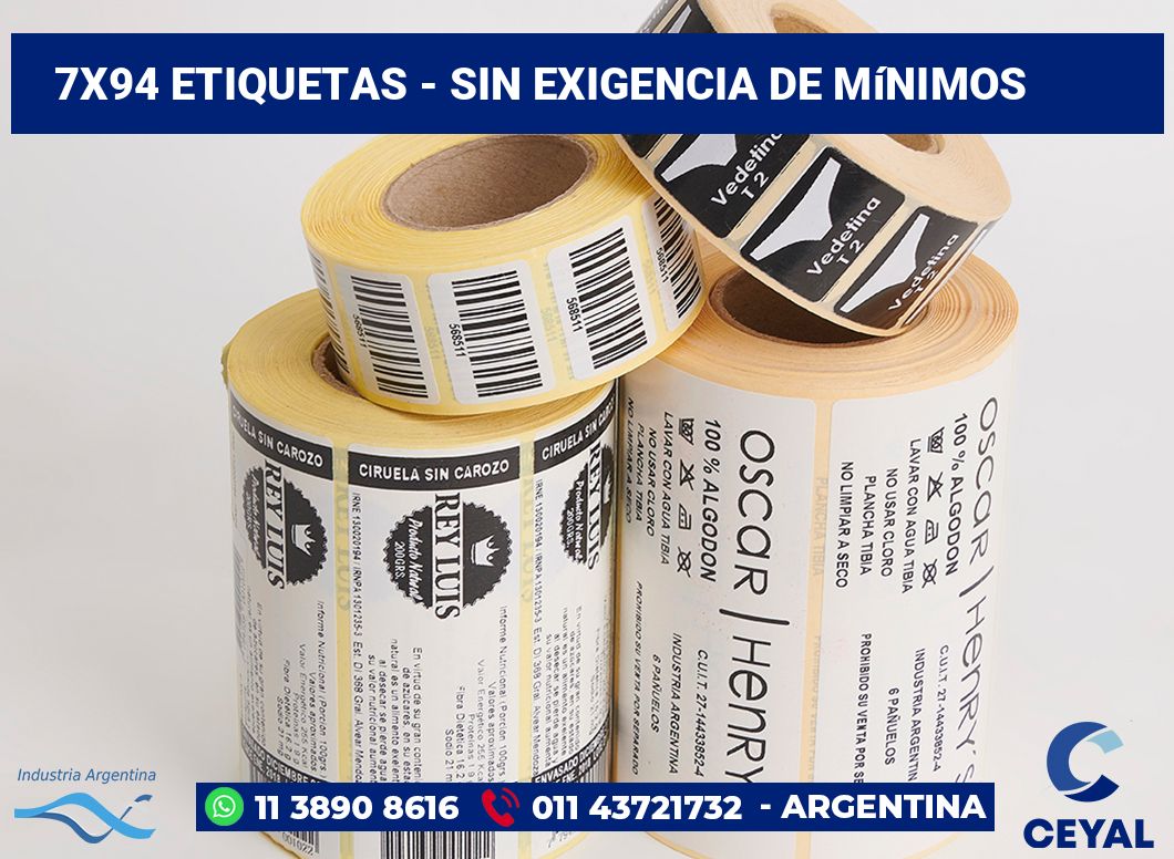 7x94 Etiquetas
