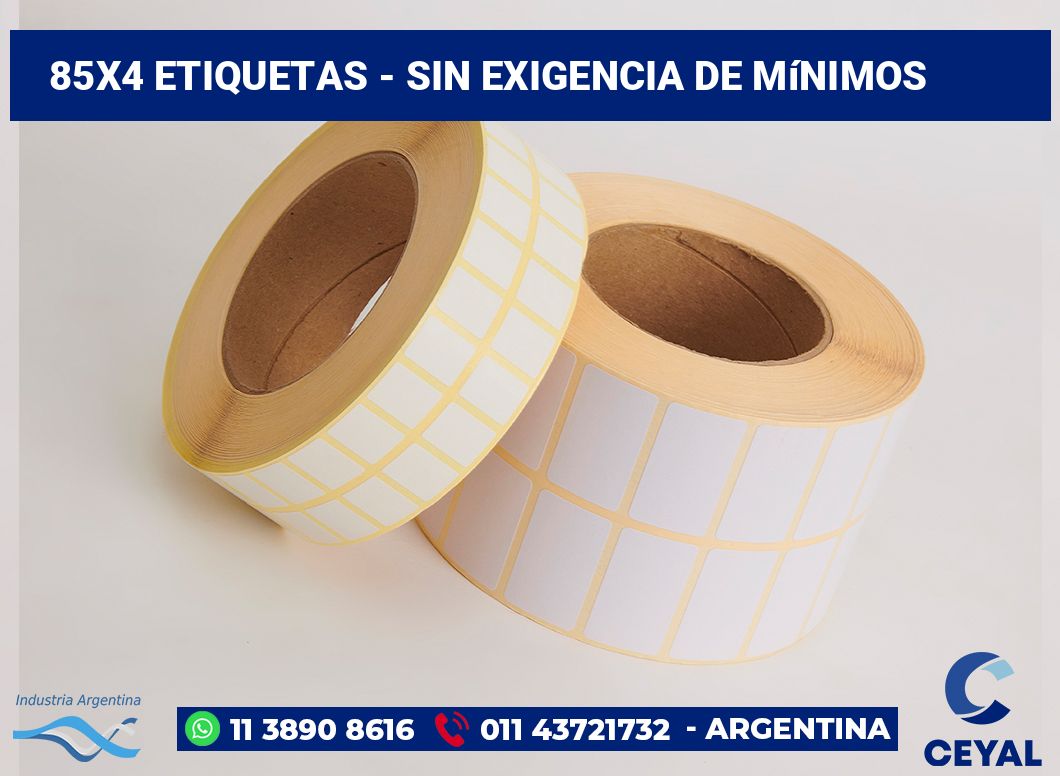 85×4 Etiquetas