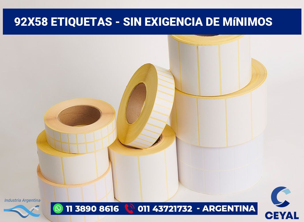 92×58 Etiquetas