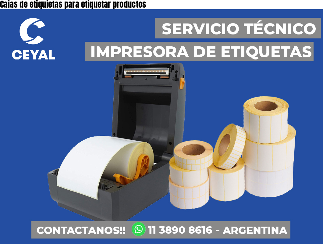 Cajas de etiquietas para etiquetar productos