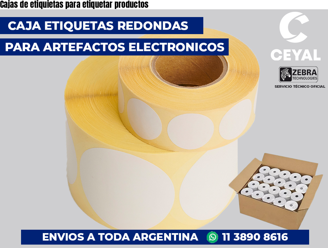Cajas de etiquietas para etiquetar productos