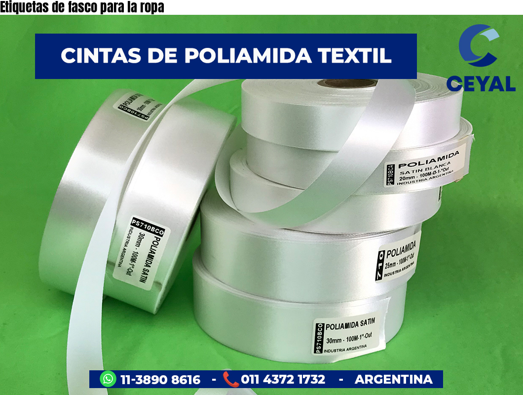 Etiquetas de fasco para la ropa