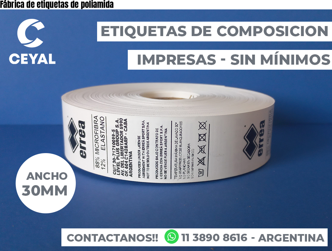 Fábrica de etiquetas de poliamida