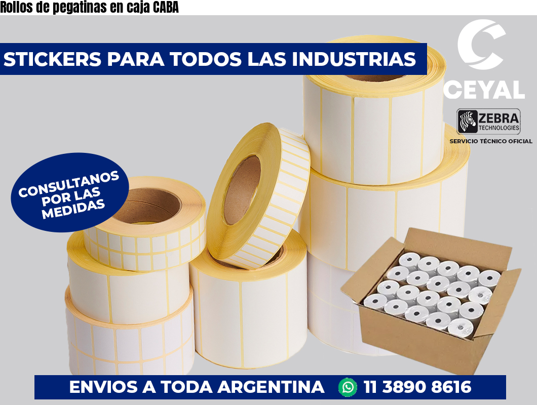 Rollos de pegatinas en caja CABA