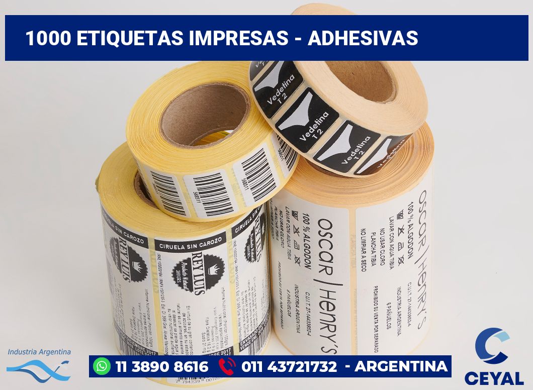 1000 Etiquetas impresas - adhesivas