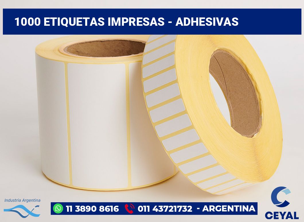 1000 Etiquetas impresas - adhesivas