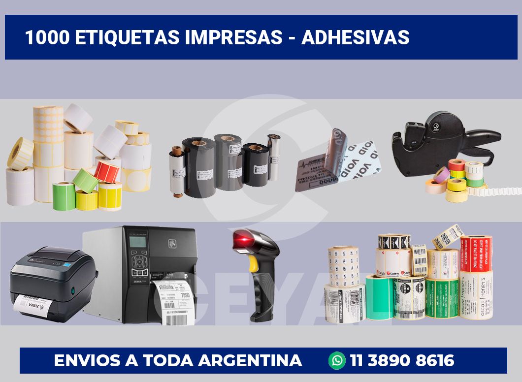 1000 Etiquetas impresas – adhesivas