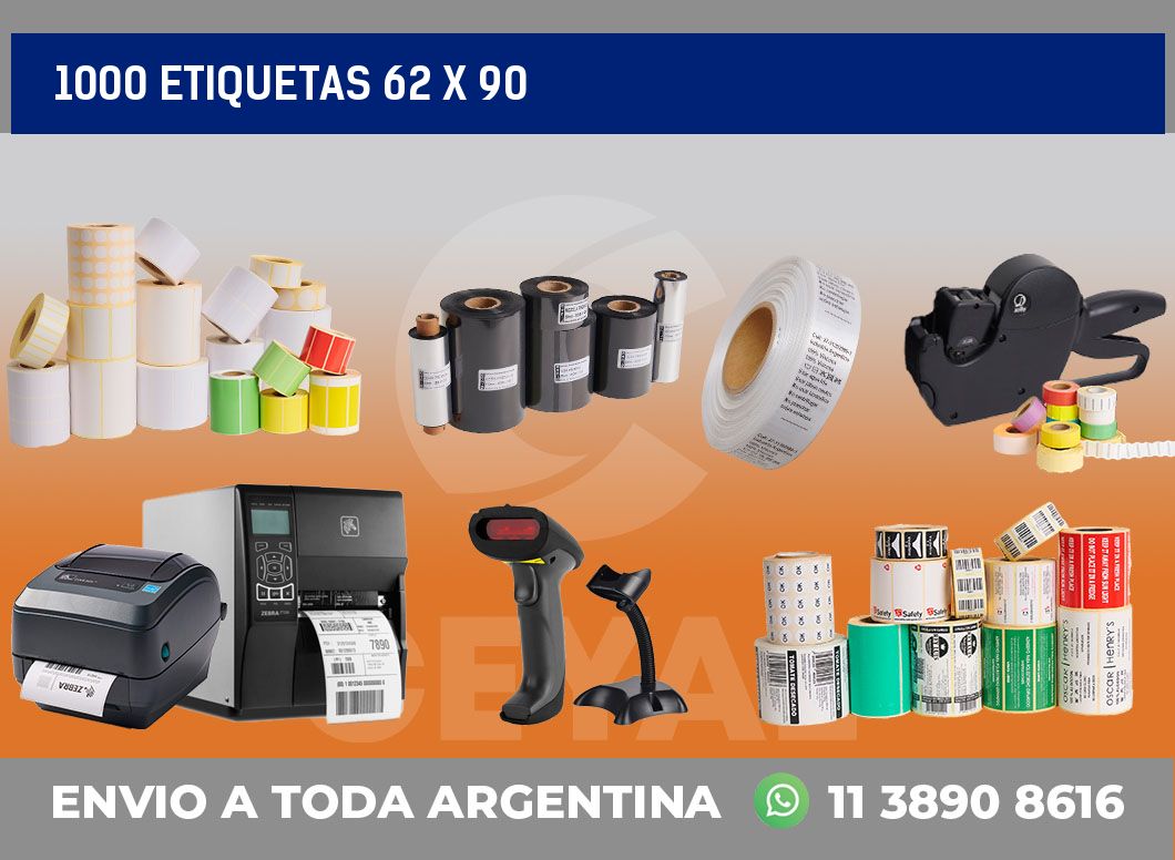 1000 etiquetas 62 x 90