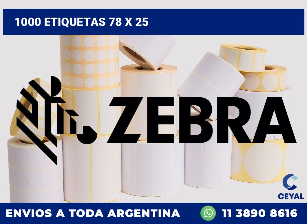 1000 etiquetas 78 x 25