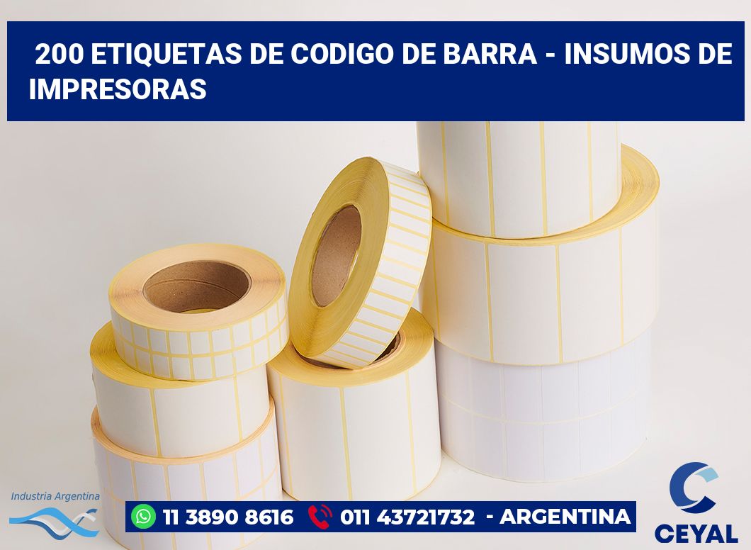 200 Etiquetas de codigo de barra - insumos de impresoras