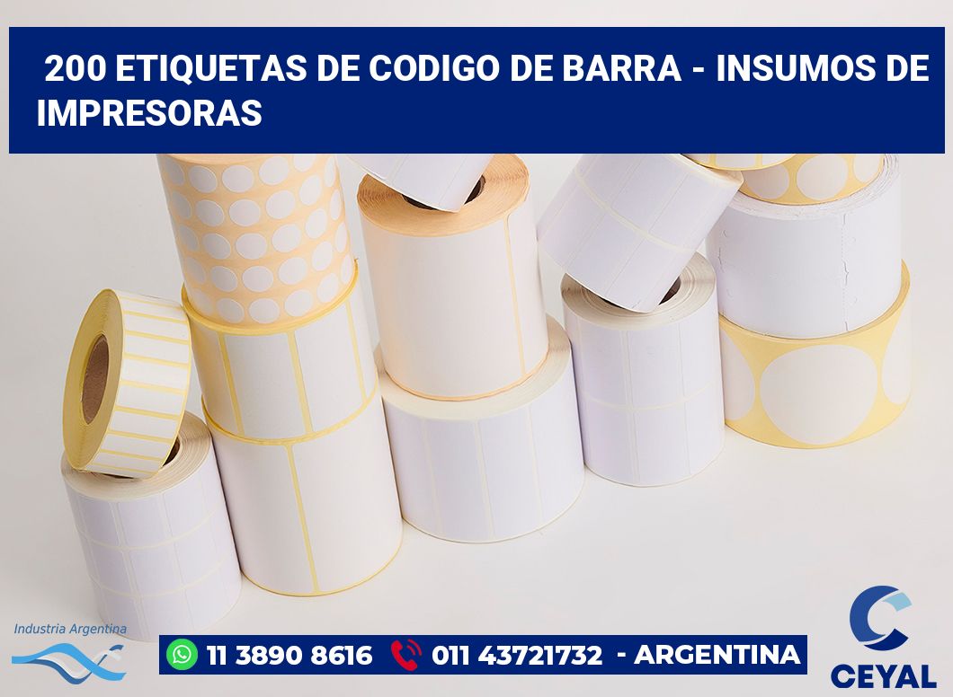 200 Etiquetas de codigo de barra - insumos de impresoras