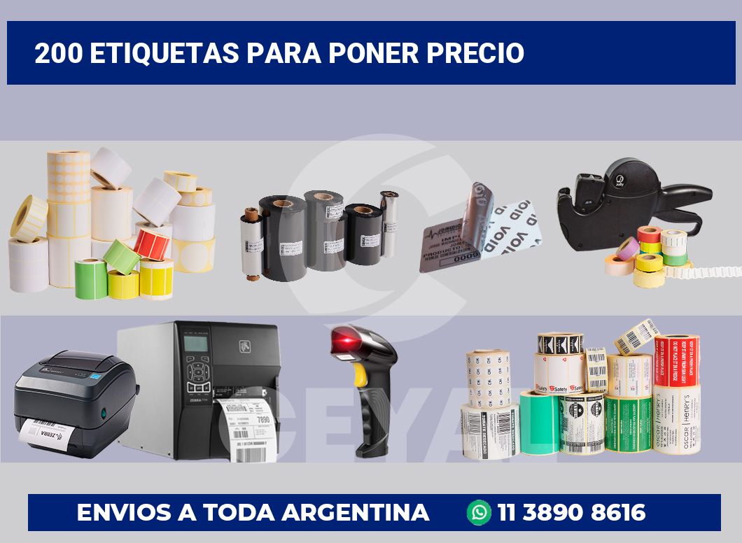 200 Etiquetas para poner precio