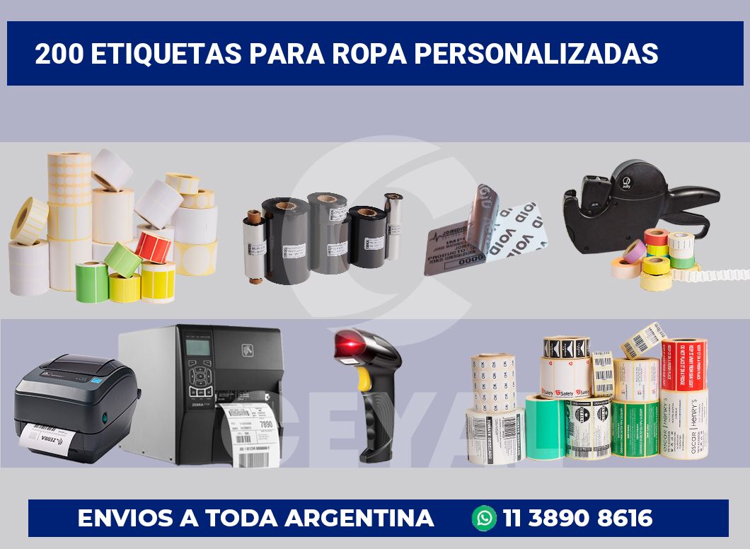 200 Etiquetas para ropa personalizadas
