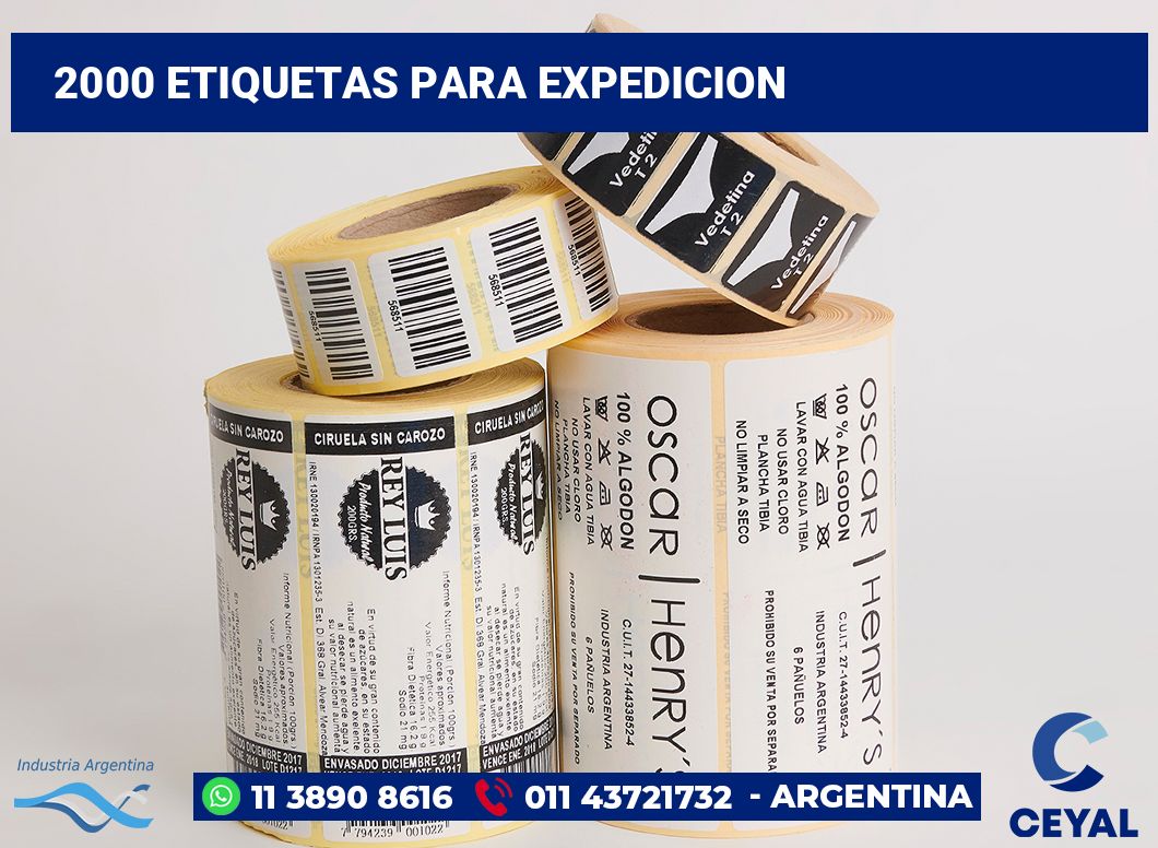 2000 Etiquetas para expedicion
