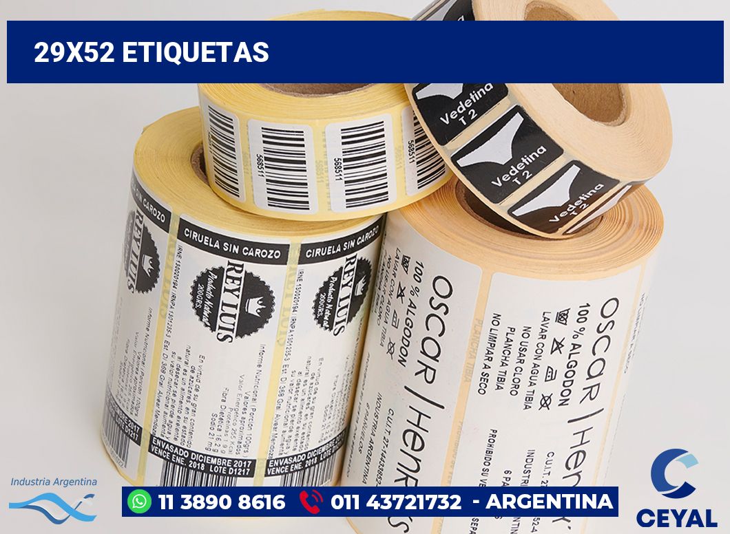 29x52 Etiquetas