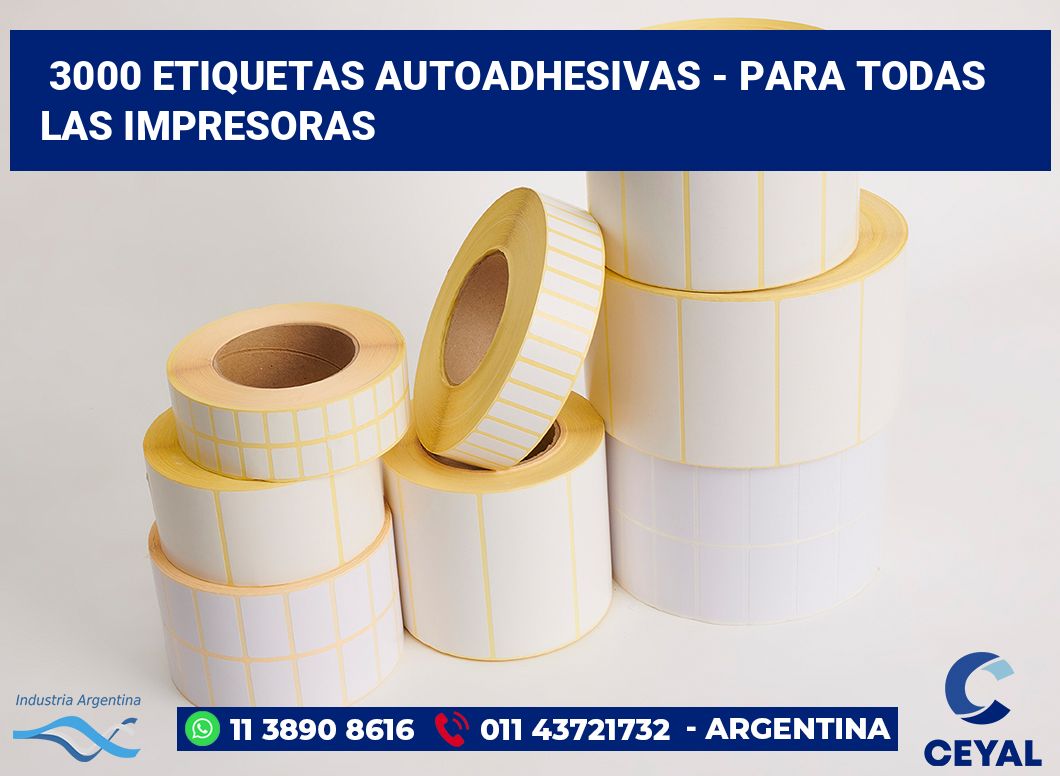 3000 Etiquetas autoadhesivas - para todas las impresoras