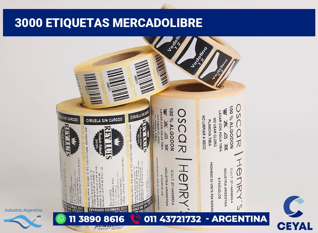 3000 Etiquetas mercadolibre