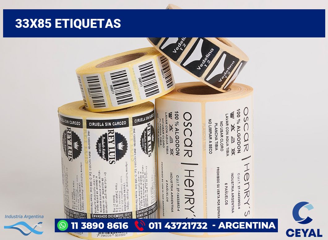 33x85 Etiquetas
