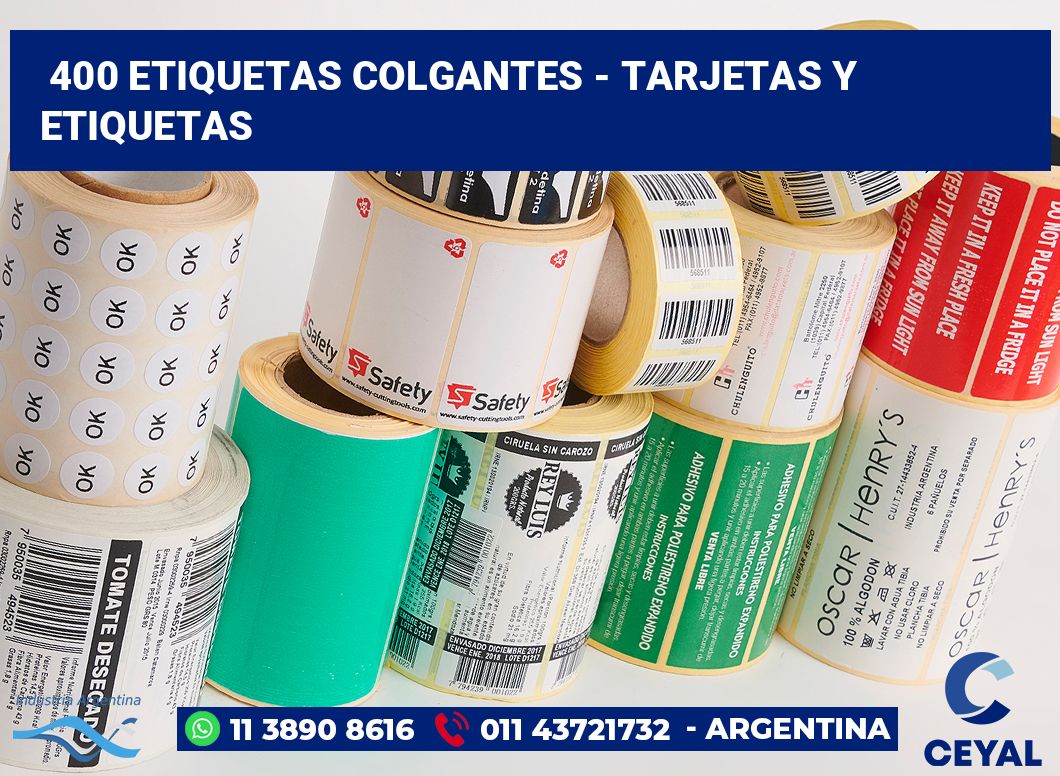 400 Etiquetas colgantes - tarjetas y etiquetas