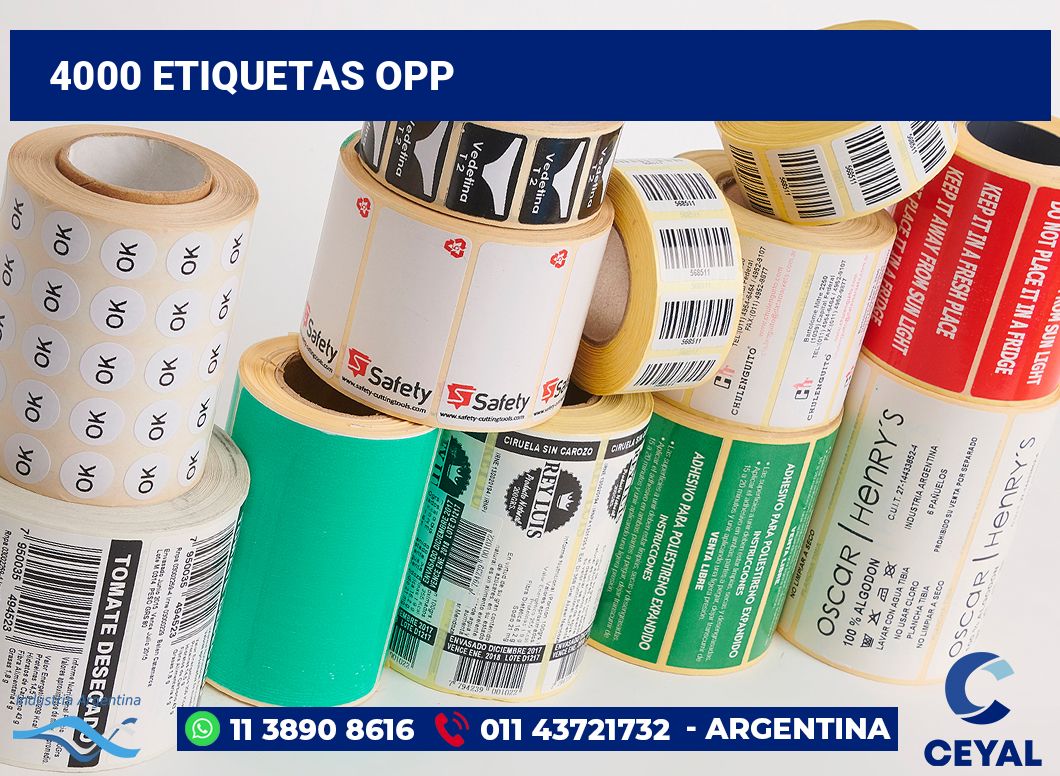 4000 Etiquetas opp