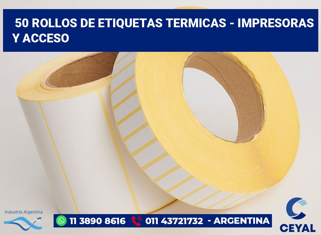50 Rollos de etiquetas termicas - impresoras y acceso