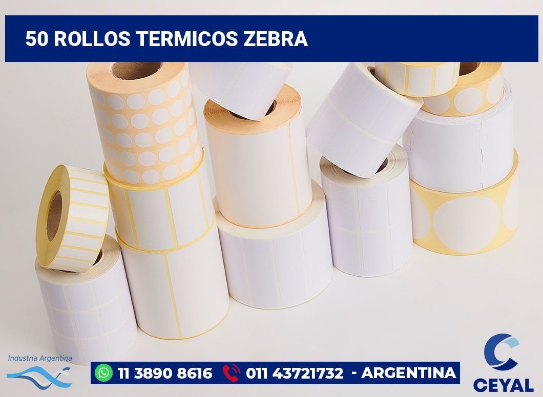 50 Rollos termicos zebra