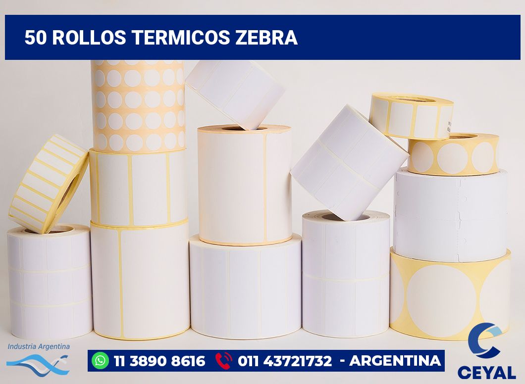 50 Rollos termicos zebra