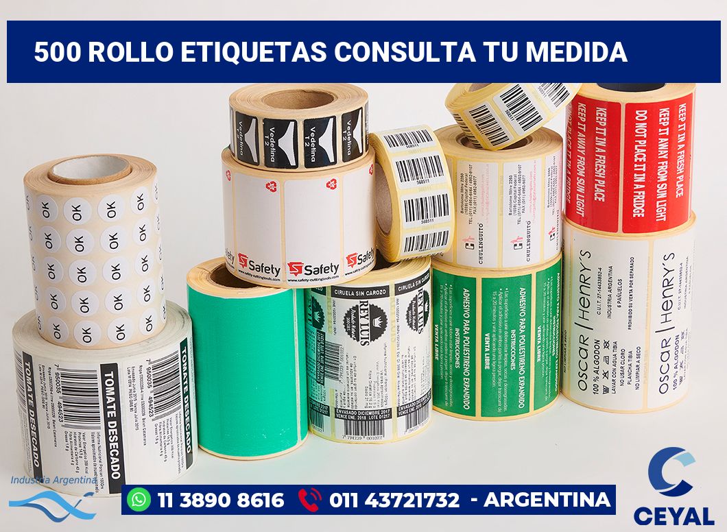 500 Rollo etiquetas consulta tu medida