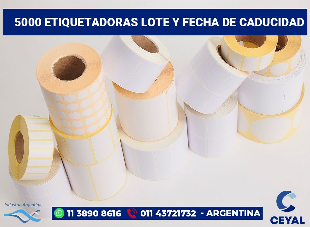 5000 Etiquetadoras lote y fecha de caducidad