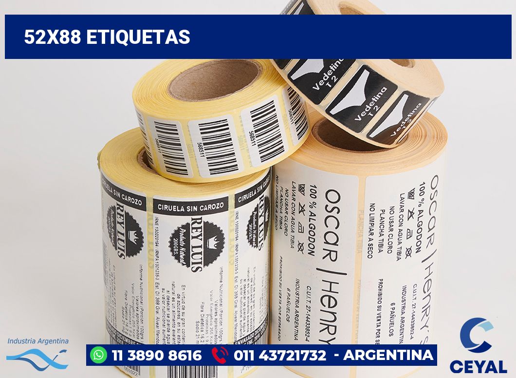 52x88 Etiquetas