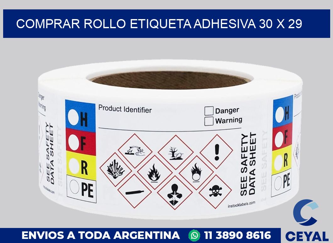 Comprar rollo etiqueta adhesiva 30 x 29