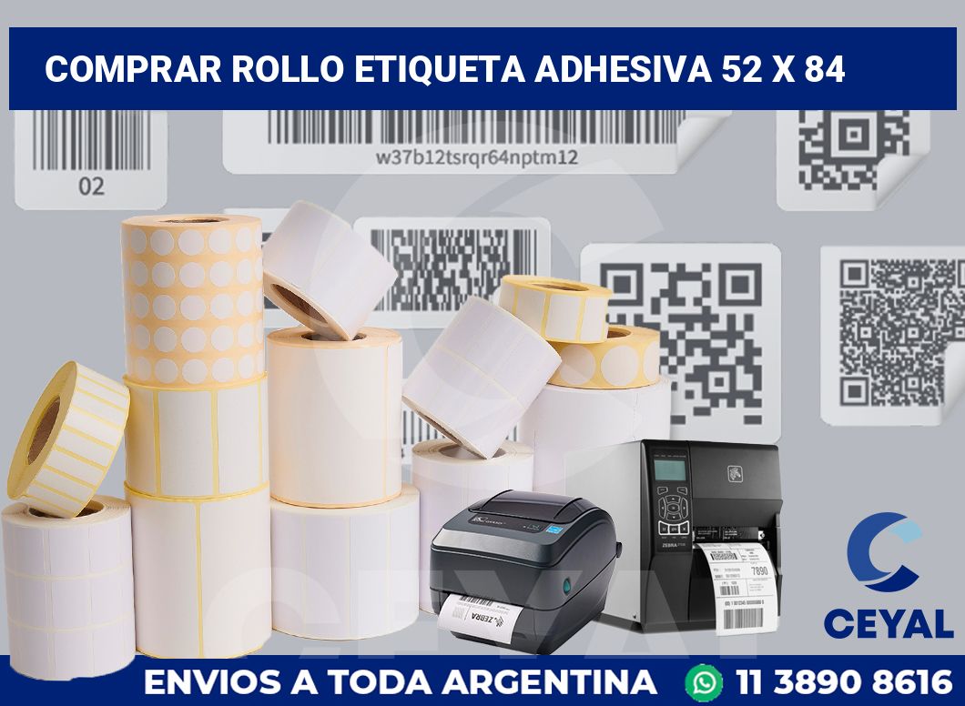 Comprar rollo etiqueta adhesiva 52 x 84