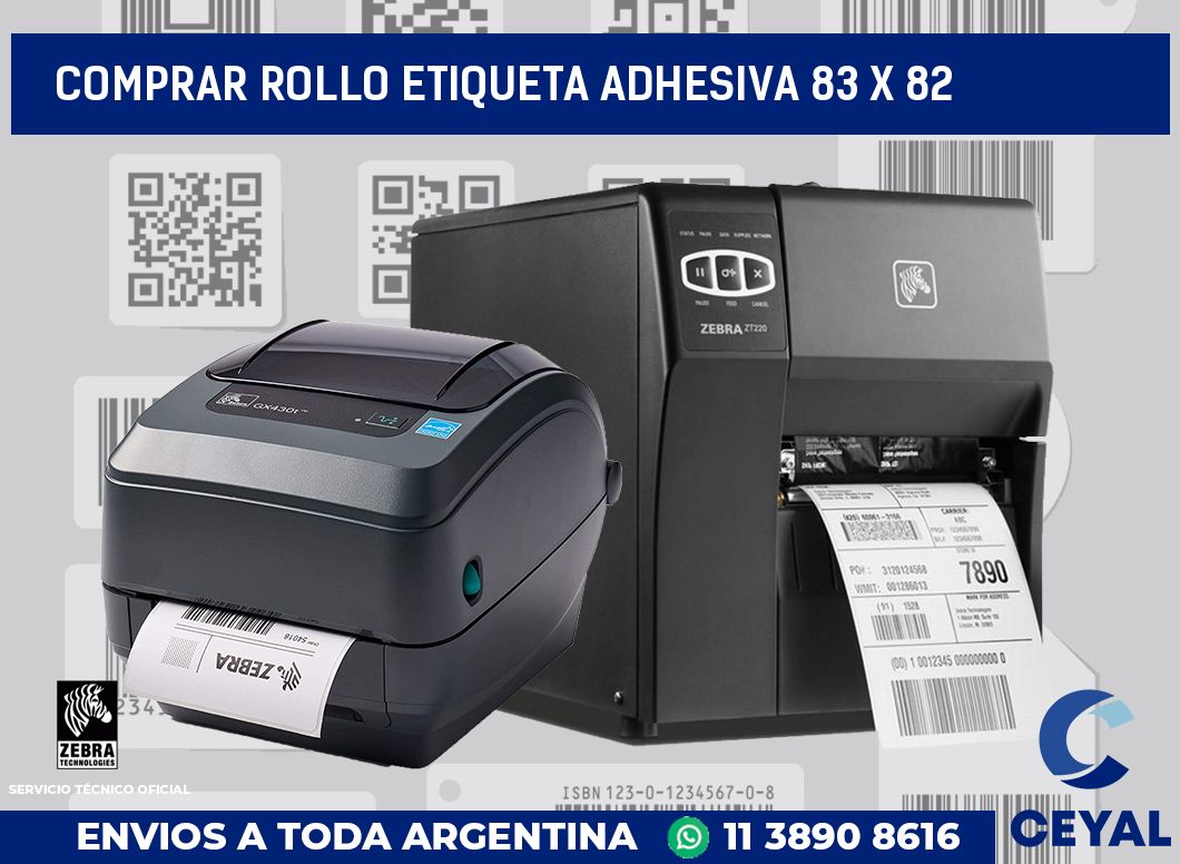 Comprar rollo etiqueta adhesiva 83 x 82