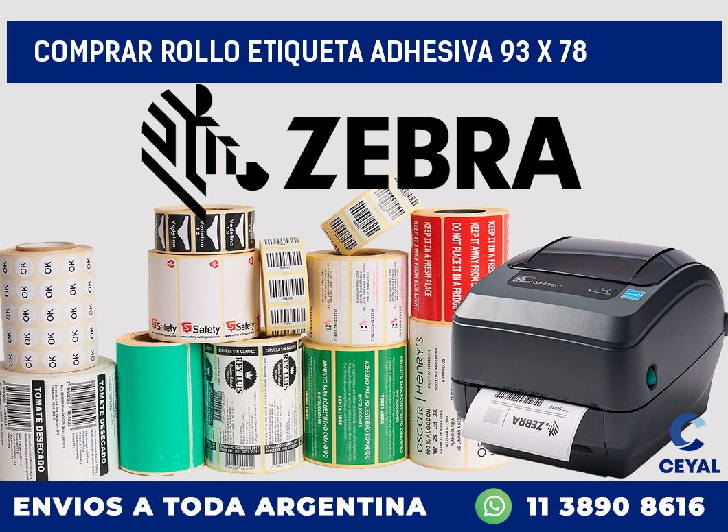 Comprar rollo etiqueta adhesiva 93 x 78