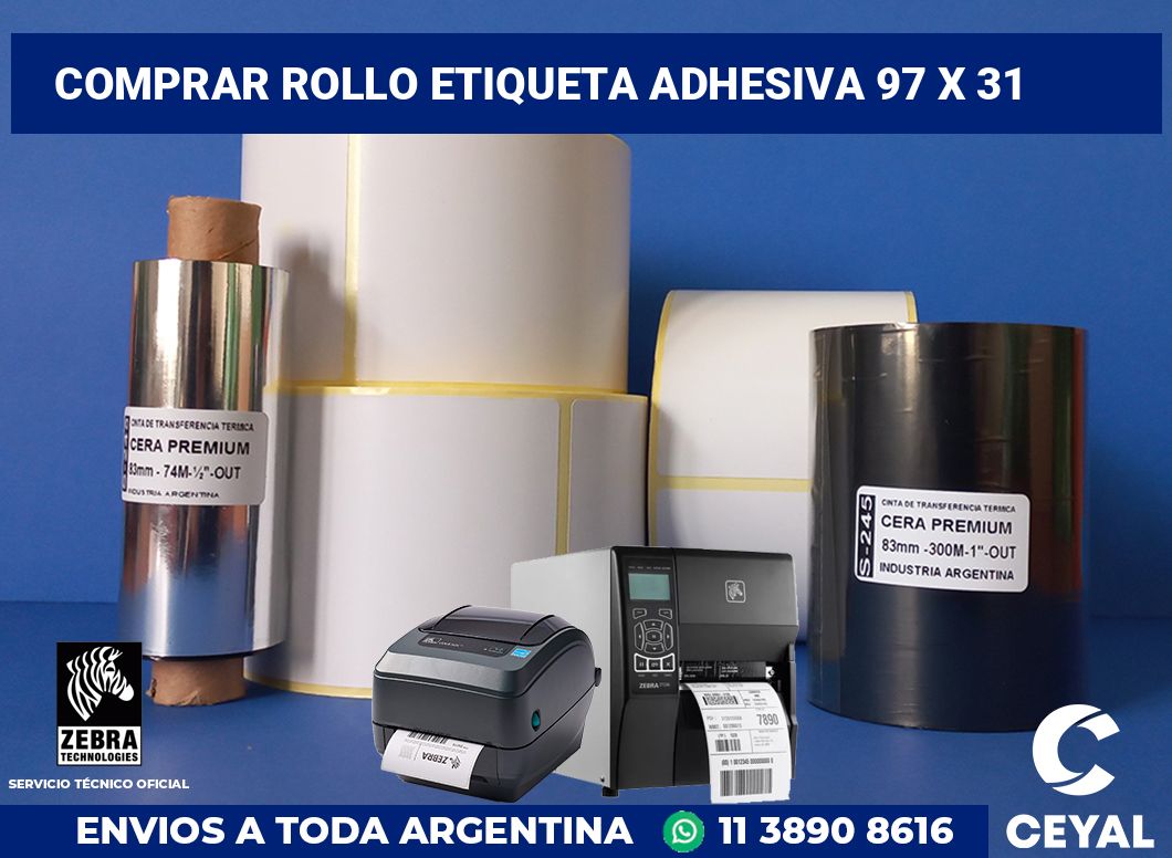 Comprar rollo etiqueta adhesiva 97 x 31