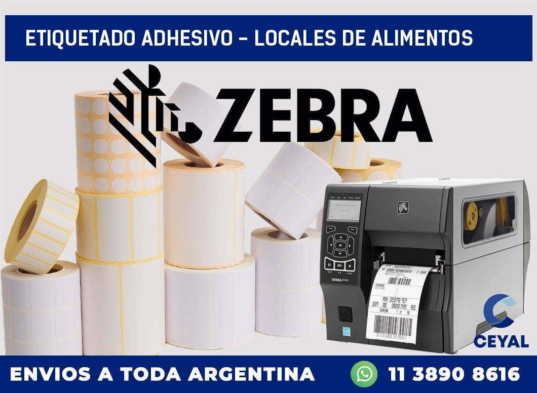Etiquetado adhesivo – locales de alimentos