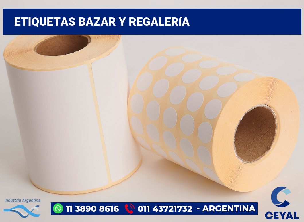 Etiquetas Bazar y regalería