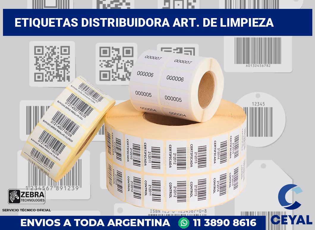Etiquetas Distribuidora art. De limpieza