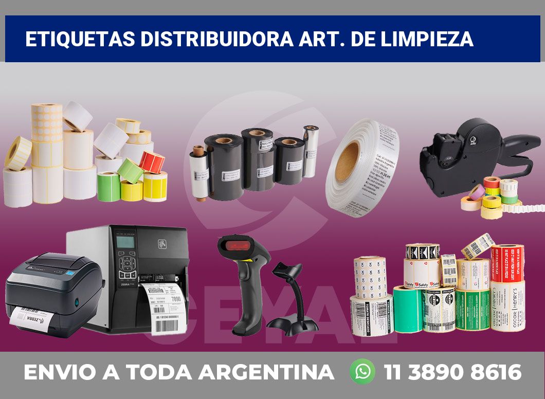Etiquetas Distribuidora art. De limpieza